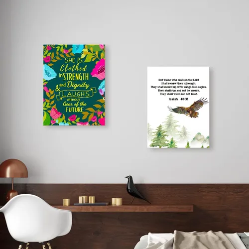 Miniatura 5 de Lienzo decorativo para pared con texto en inglés "God Says You Are", con versículos bíblicos inspiradores para mujeres y niñas, decoración de pared