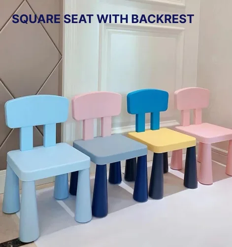 Miniatura 7 de Silla azul para mesa para niños, respaldo de plástico PP, silla para niños de 1, 2, 3, 4, 5, 6, fomenta la concentración y la seguridad