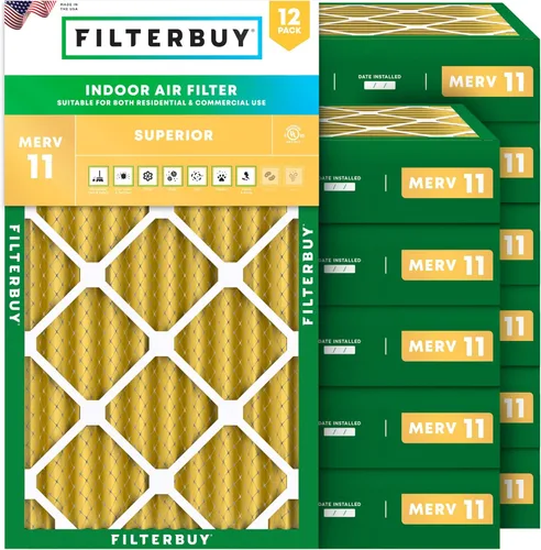 Miniatura 15 de Filterbuy Filtro de aire MERV 11 de 14 x 24 x 1 superior, defensa de mascotas y alergias (paquete de 12), filtros electrostáticos plisados