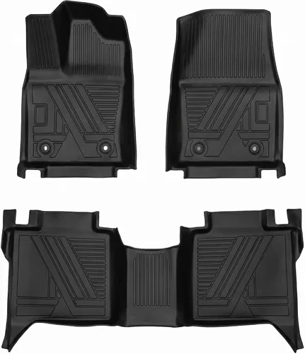 YQ Alfombrillas para Toyota Tundra CrewMax Cab 2022-2026, TPE para todo tipo de clima, juego completo de 2 filas delanteras y traseras para Tundra
