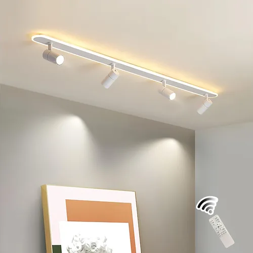Miniatura 11 de Jaycomey Lámpara LED de 4 luces con control remoto, focos de luz de techo regulables de 41 W, ajustable de 3000 K-6500 K, moderna lámpara de techo