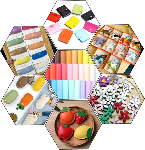 Miniatura 5 de CDY Sábanas de piel sintética lisa: 30 unidades/juego de 8.2 x 6 pulgadas, hojas de tela de cuero de colores pastel adecuadas para hacer lazos