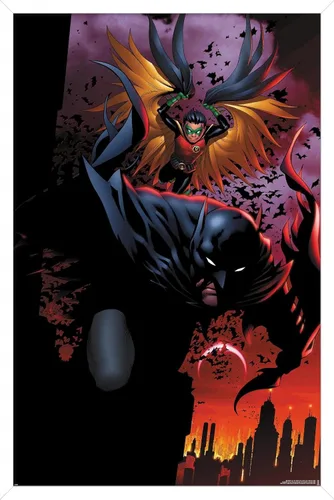 Miniatura 12 de DC Comics Batman - Póster de pared de ataque de Batman y Robin, 22.4 pulgadas de largo x 14.7 pulgadas de ancho, versión premium sin marco