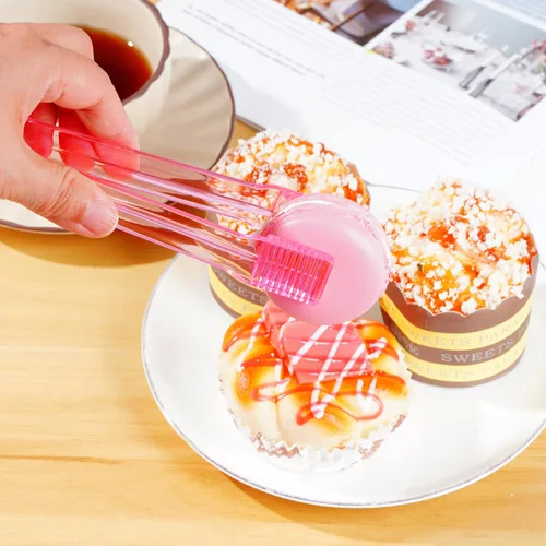 Miniatura 5 de 10 piezas de pinzas de buffet de plástico, pinzas de cocina transparentes rosas mini utensilios de servir para alimentos, hielo, ensalada, buffet