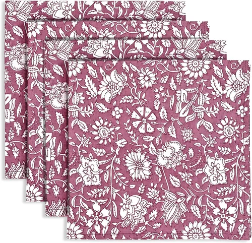 Miniatura 10 de Ridhi - Servilletas de 100 % algodón con estampado de espárragos verdes de 18 x 18 pulgadas (juego de 4) servilletas de cocina reutilizables