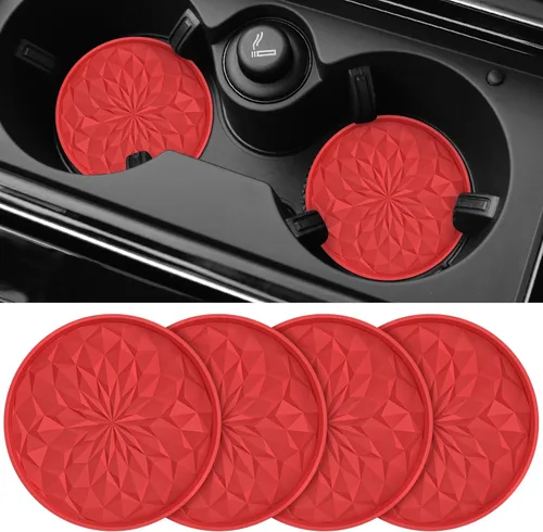 Miniatura 21 de ME.FAN Posavasos de automóvil para portavasos [4 unidades] – Alfombrillas de silicona para tazas de 2.75 pulgadas para automóvil – Accesorios