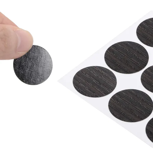 Miniatura 3 de uxcell Calcomanías autoadhesivas de plástico texturizado para agujeros de tornillo, calcomanías autoadhesivas para muebles de madera, gabinetes