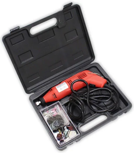 ToolUSA Juego de herramientas rotativas y accesorios de 128 piezas | Aprobado por UL | Velocidad variable 8000-30000 RPM | Para metal, plástico y