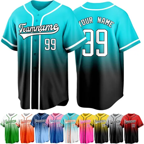 Miniatura 25 de Custom Baseball Jersey Personalized Short Sleeve Team Sport Uniform Baseball Shirt for Men Women Youth Boy