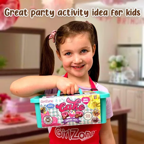 Miniatura 5 de GirlZone Kit de Cake Pop Craze, juego de hornear para niños de 10 a 12 años con molde para tartas, soporte, bolsas de regalo y bolígrafo decorativo