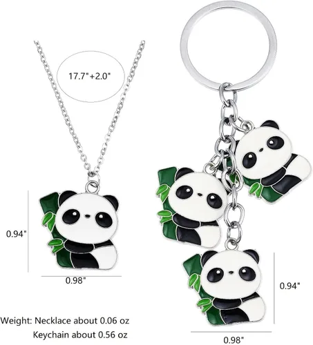Miniatura 4 de Collar de panda para niñas, encantador llavero panda pulsera panda regalo para adolescentes
