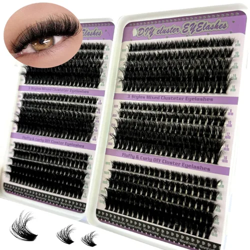 Miniatura 9 de 30D/40D/50D/60D/80D Pestañas de visón 280 Paquetes Extensión de pestañas naturales 3D Rusia Volumen Individual Pestañas en racimo Maquillaje