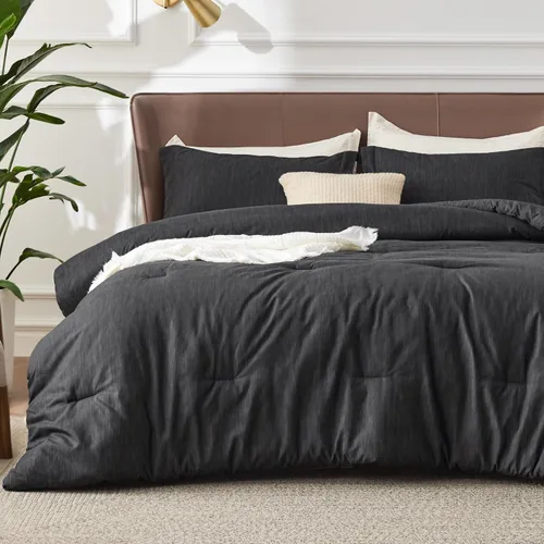 Miniatura 37 de Bedsure - Juego de edredón queen - Juego de ropa de cama refrescante y cálida, ropa de cama reversible gris claro para todas las estaciones, 3 03