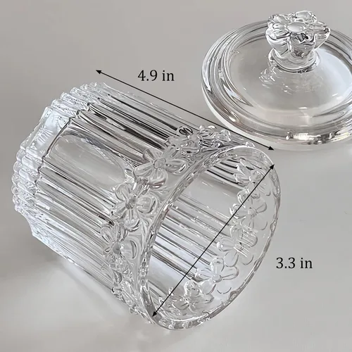 Miniatura 3 de rejomiik Paquete de 2 tarros de vidrio con tapas para boticario, accesorios de baño, organizadores de tocador y recipiente de almacenamiento