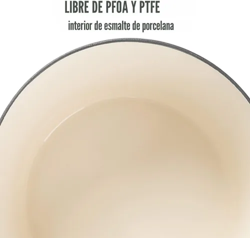 Miniatura 4 de MARTHA STEWART Gatwick - Horno holandés de hierro fundido esmaltado de 7 cuartos de galón, lino blanco con oro, horno holandés resistente para Lino
