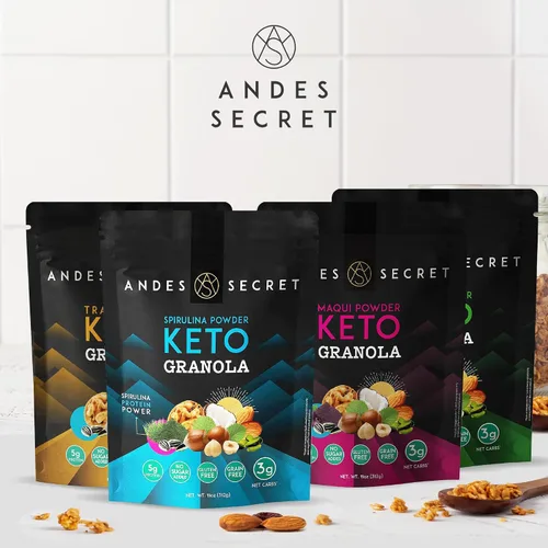 Miniatura 9 de Andes Secret Granola en polvo de espirulina – Almendras, nueces y avellanas – Granola Keto alta en proteínas sin azúcar, granos y gluten – 11 oz