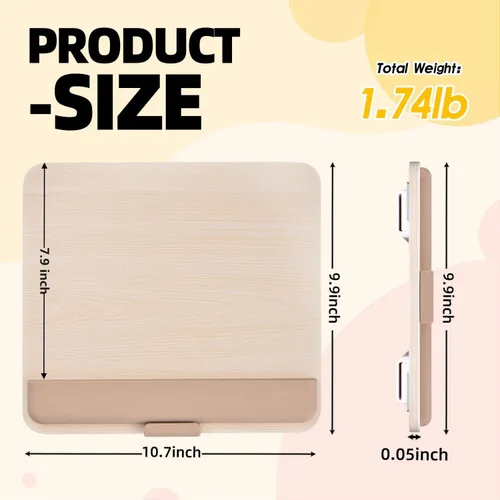 Miniatura 2 de Soporte de madera para tableta para iPad Pro 12.9/11, Air, Mini, Fire HD, Samsung Galaxy Tab y más - Soporte portátil ajustable