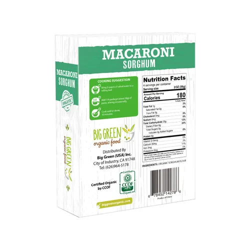 Miniatura 2 de Big Green Organic Food - Macarrones orgánicos de sorgo, 8.8 onzas, sin gluten, sin OMG, veganos (1)