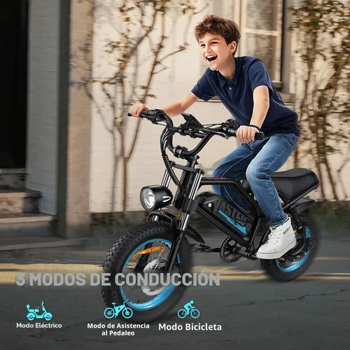 Miniatura 4 de AVDLBIKE Bicicleta eléctrica, bicicleta eléctrica de 16 pulgadas con neumáticos gruesos para adolescentes/adultos, bicicleta eléctrica pequeña