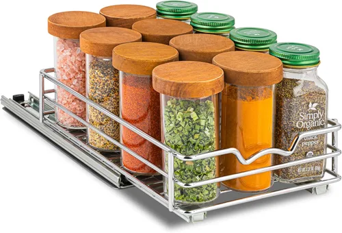 Miniatura 19 de Organizador de especias para gabinete, estante de especias extraíble para armarios de cocina superior, para especias, salsas, alimentos enlatados