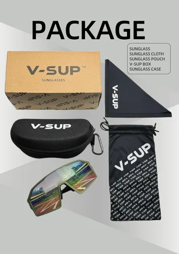 Miniatura 6 de V-SUP Outdoor Lightweight Sport Sunglasses - UV400 for Biking, Baseball, Running, Cycling, Mountain Bicycle for Men & Women Marco negro mate