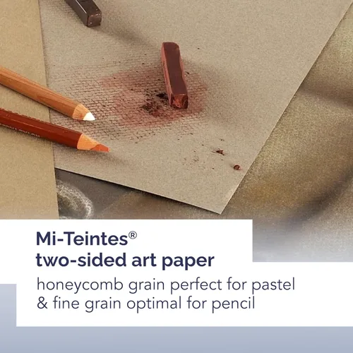 Miniatura 4 de Canson Mi-Teintes - Libro de arte blanco, 5.8 x 8.3 pulgadas, 80 hojas, tapa dura de tela azul, alambre lateral, cuaderno de artista profesional