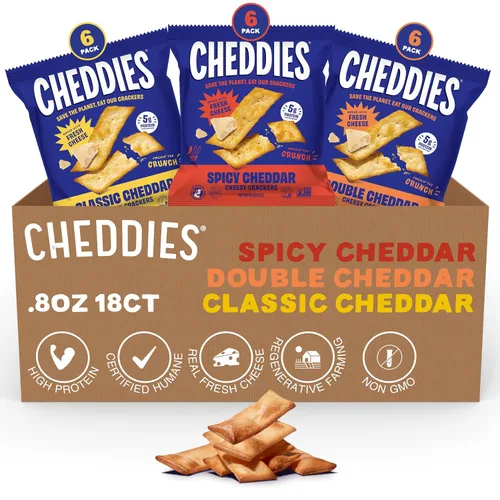 Miniatura 14 de Cheddies, Galletas de queso cheddar 100% naturales con proteína, queso cheddar, 4.2 onzas, 6g de proteína, bajas en carbohidratos