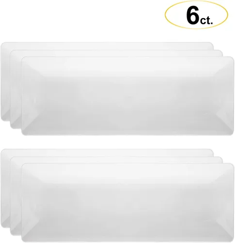Miniatura 3 de Party Essentials N156621 - Bandejas elegantes de plástico para aperitivos/servir, 15.75" x 6", transparente, paquete de 6