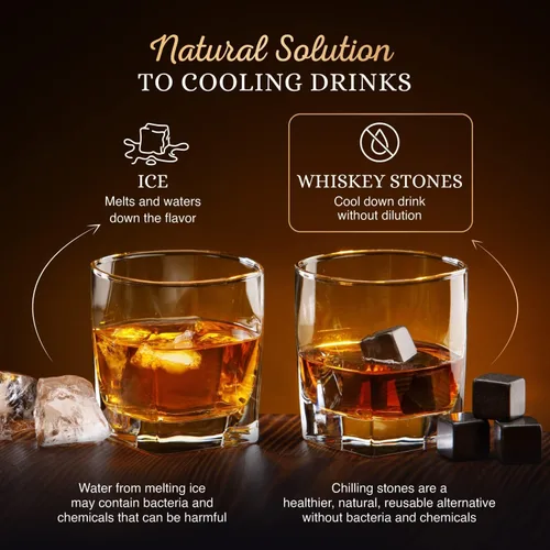 Miniatura 6 de Royal Reserve - Juego de decantador de whisky - Decantador de licor de bourbon de 24 onzas, 25.4 fl oz con vasos, piedras refrescantes, posavasos