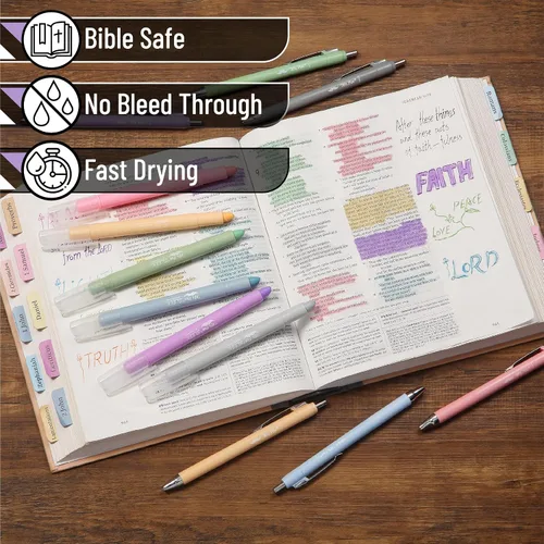 Miniatura 3 de Mr. Pen - Marcadores y bolígrafos bíblicos sin derrame, paquete de 12, marcadores de gel, bolígrafos para la Biblia sin traspaso Bible-Safe Gel