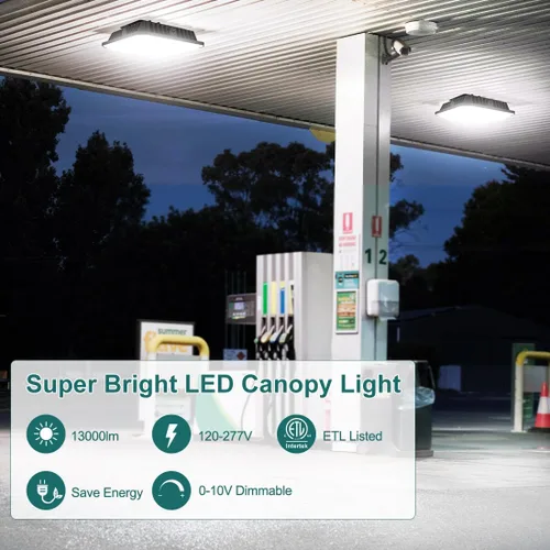 Miniatura 2 de Kadision Luz LED de toldo de 100 W (equivalente a 400 MH), luz cuadrada de gasolinera de 10 x 10 pulgadas con potencia seleccionable (100/80/60 W)
