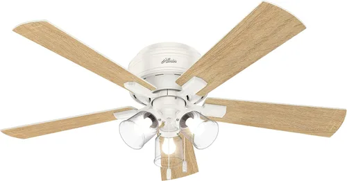Miniatura 15 de Hunter Ventilador de techo interior de 52 pulgadas con luces LED y cadena de tracción, ventilador de techo de perfil bajo, 5 aspas, para dormitorio