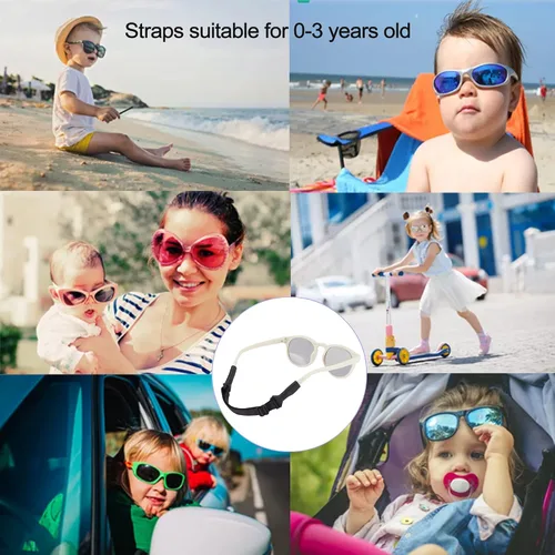 Miniatura 6 de lvvfit Correas ajustables para lentes de bebé (5-8 pulgadas), correas ajustables para lentes de sol deportivas, para niños y niñas, de 0 a 3 años