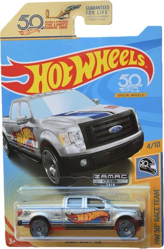 Mattel Hot Wheels Zamac 2009 Ford F-150 - Camión de 50 aniversario a escala 1:64, modelo de auto fundido a presión, para niños, niños