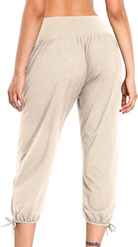 Miniatura 158 de Pantalones capri para mujer, estilo casual, de verano, elásticos, de cintura alta, pantalones de yoga, ajuste atlético, pantalones deportivos