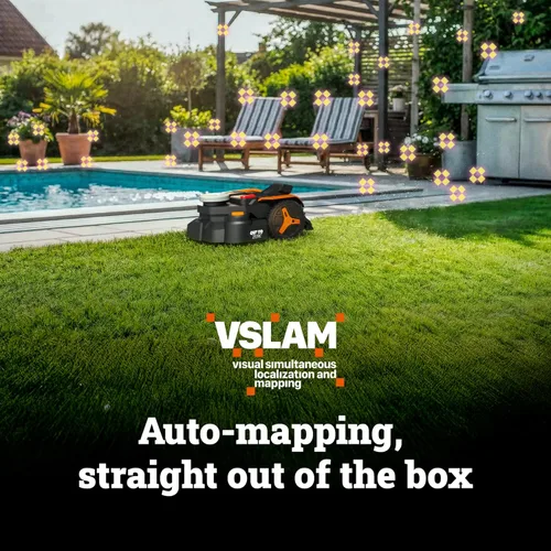 Miniatura 3 de WORX Landroid Vision Cloud Robot cortacésped, robot cortacésped sin alambre perimetral para 1 acre, evita obstáculos con IA + navegación en la nube