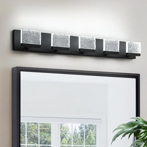 Miniatura 8 de EDISLIVE Moderna lámpara de tocador de baño de 21.7 pulgadas, 3 luces LED regulables para pared de baño, para sala de estar, dormitorio, 6000 K