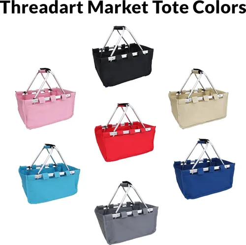 Miniatura 4 de Threadart Cesta plegable grande bordada personalizada – Rosa Marco de aluminio Tela de poliéster Práctico diseño plano plegable Bolsa