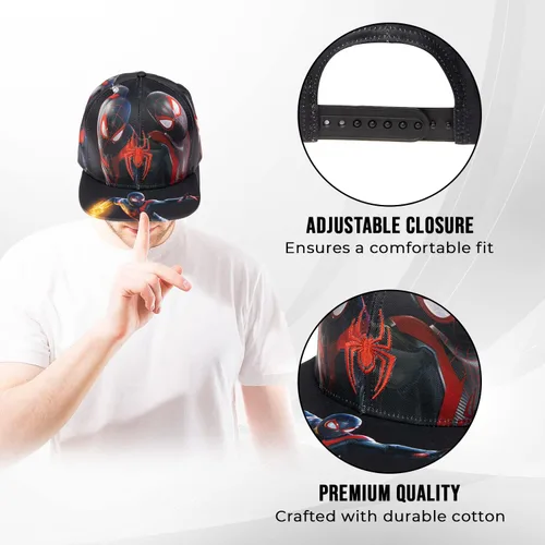 Miniatura 4 de Marvel Comics - Gorra de béisbol para hombre, diseño de Spiderman, bordadoimpreso