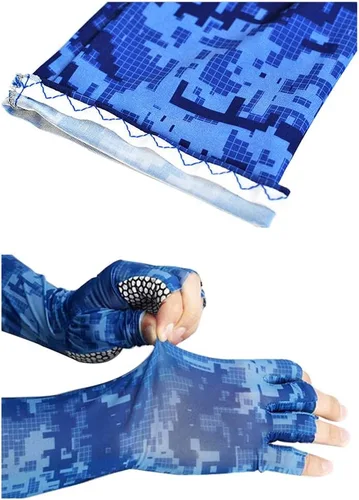 Miniatura 5 de Mangas de brazo con guantes de protección UV para hombres y mujeres Ciclismo Manga de brazo de hielo sin dedos compresión solar cubierta de brazo