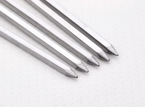 Miniatura 2 de Pinchos de barbacoa de 10 pulgadas, palitos de metal para barbacoa, paquete de 12 pinchos cuadrados de acero inoxidable, kebob, juegos de kabob