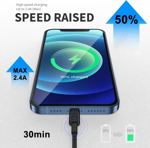 Miniatura 5 de FUPYWP Cable para CarPlay de iPhone en el automóvil, cable de carga para automóvil, cable USB A a Lightning de carga rápida y transferencia de datos