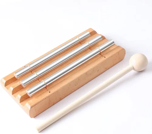 Campanillas de energía de percusión campanas de mano: trío de 3 tonos timbre instrumento musical con mazo para yoga, meditación, sanación de sonido,