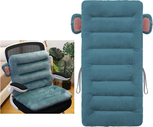 Miniatura 16 de ELFJOY Cojín para Silla de Oficina 85cm Cojín para Silla de Oficina Cojín de Asiento con Soporte Lumbar Cojín para Silla de Descanso con Banda