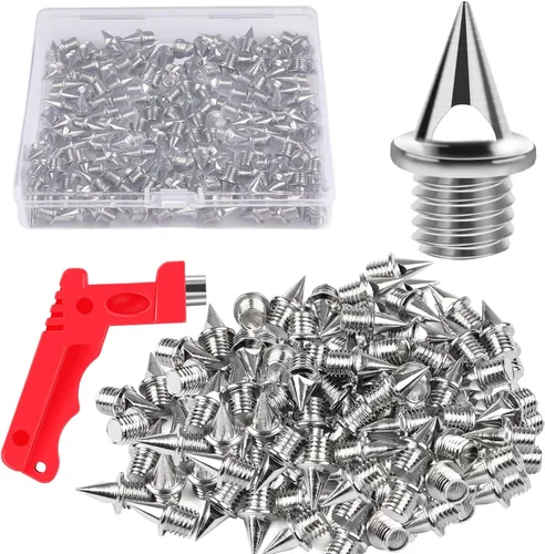 Miniatura 12 de JULMELON 120 PIEZAS Clavos de Pista y Campo Traviesa de Acero Inoxidable de 1/4 pulgada Clavos para Zapatos de Golf con Llave para Clavos, Clavos