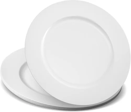 Miniatura 11 de Platos base de 13 pulgadas de plástico transparente de uso pesado desechables para cena, vajilla para servir, platos, bandejas, vajilla, paquete