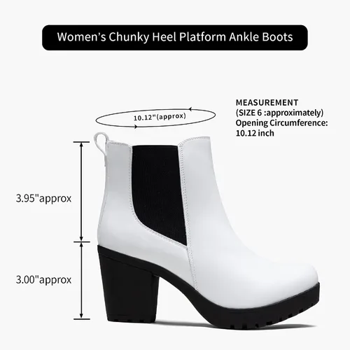 Miniatura 3 de Vepose Botines de moda para mujer, tacón bajo grueso, plataforma Chelsea para mujer