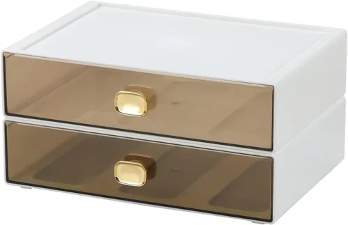 Miniatura 21 de Amplios cajones de escritorio, organizador de escritorio apilable, caja de almacenamiento de plástico para oficina, escuela y suministros para el 4
