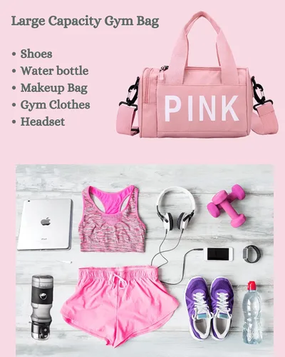 Miniatura 7 de Bolsa de gimnasio pequeña estética, bonita bolsa de lona con asa, bolsa de viaje para el hombro, bolsa cruzada resistente para deportes de natación