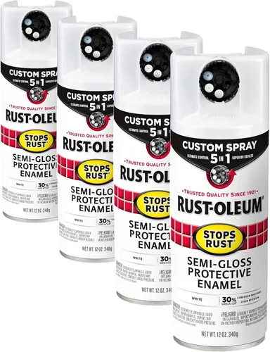 Miniatura 35 de Rust-Oleum 376855 - Pintura en aerosol antióxido personalizada 5 en 1, 12 onzas, color negro mate, (paquete de 1)